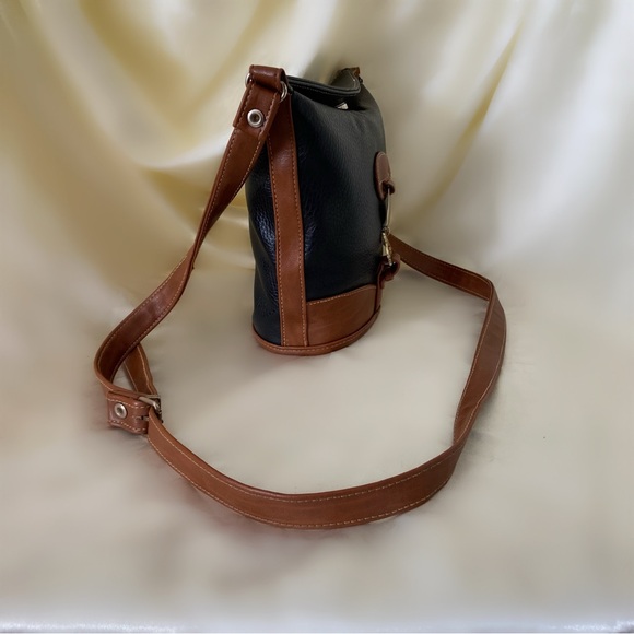 Vintage horsebit brown black crossbody purse bucket - Picture 4 of 7